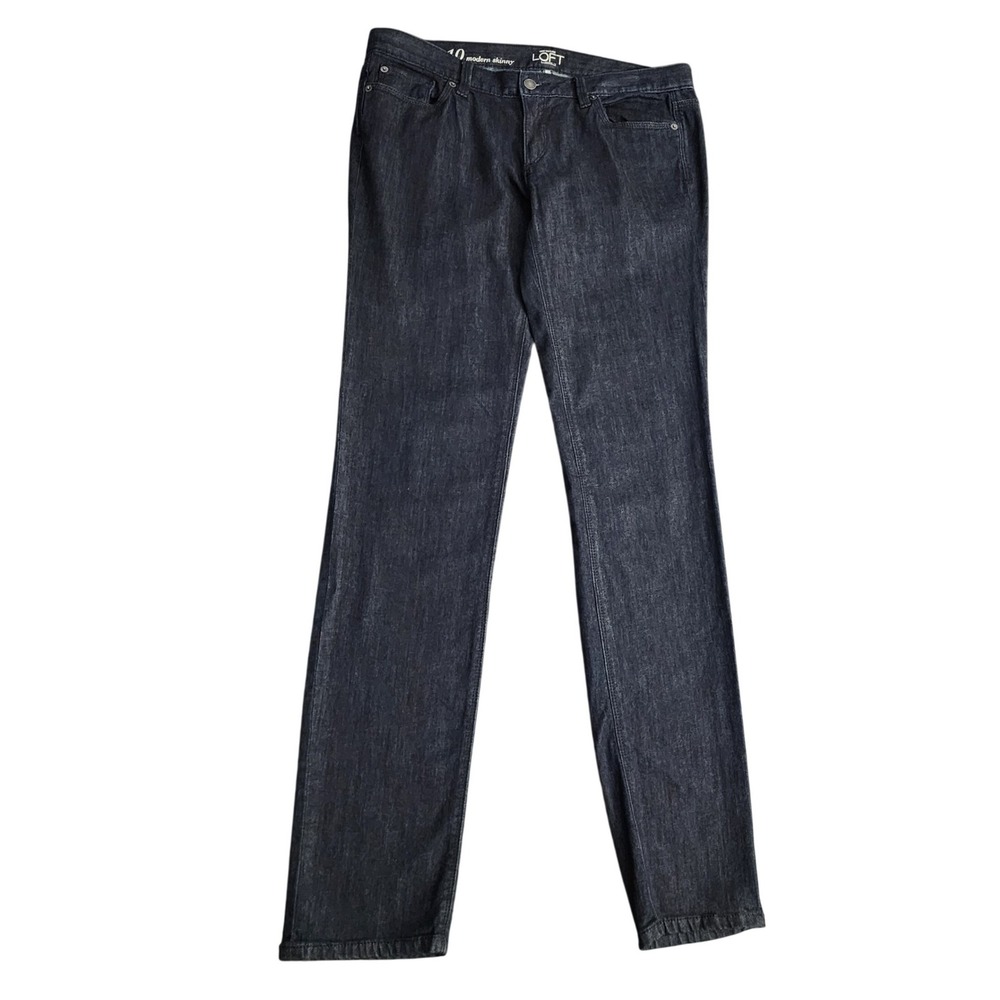 Loft Modern Skinny Jeans Womens 10 Dark Indigo Solid Slim Fit‎ Stretch